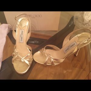 Jimmy Choo Metallic Nappa Gold Sandals Size 39